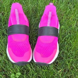 Women's Pink and Black Slip-On Sneakers